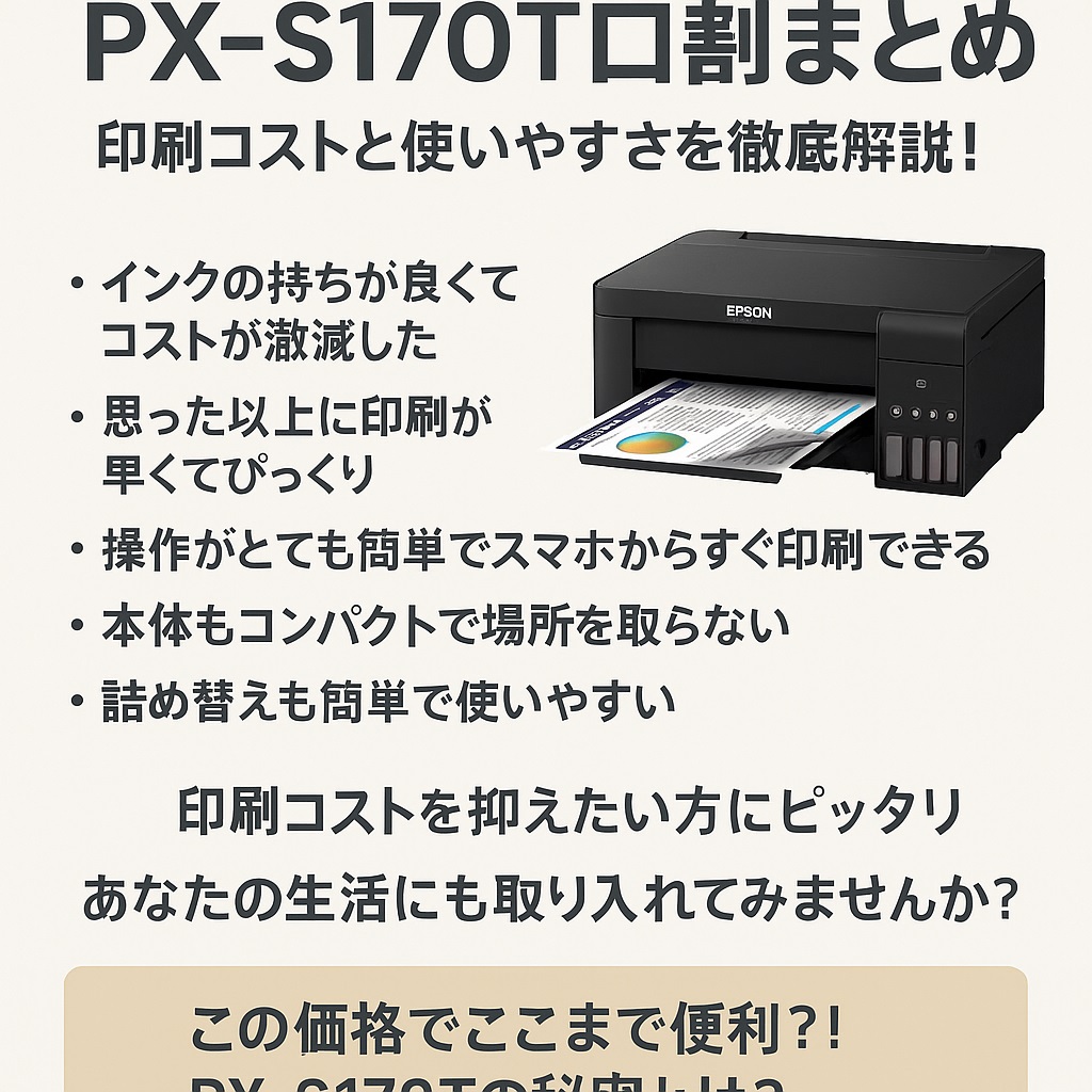 PX-S170T口コミ 評判を検証｜エコタンクのコスパは本当？利用者の声を紹介