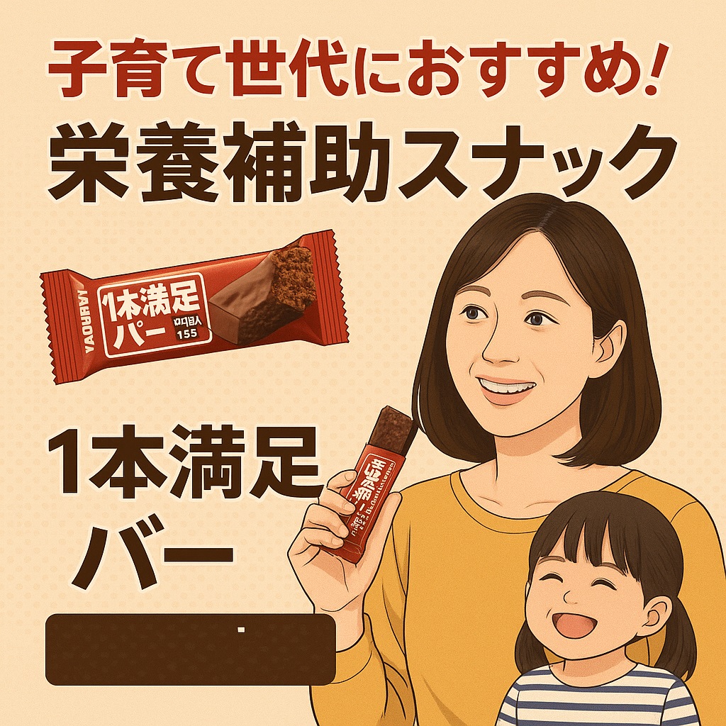 子育て世代におすすめ！栄養補助スナック『1本満足バー』