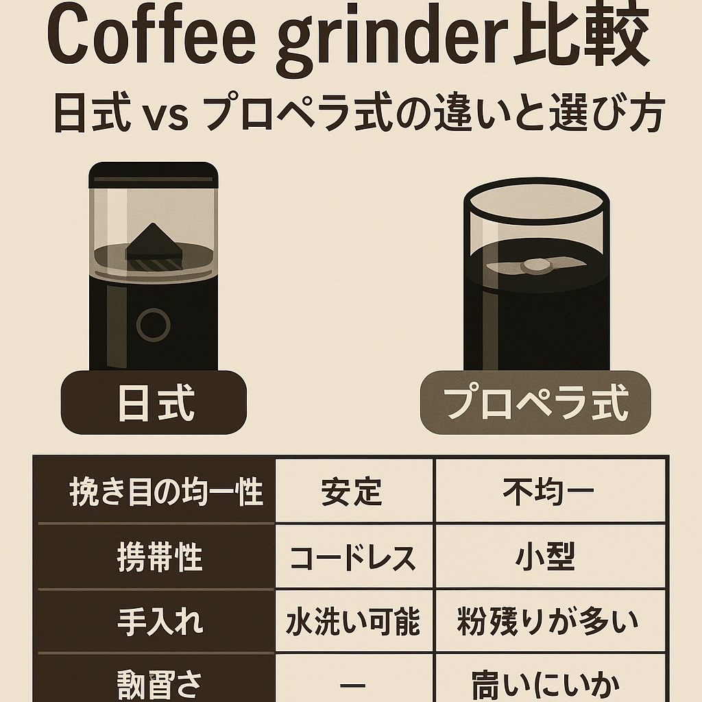 Coffee grinder比較｜臼式vsプロペラ式の違いと選び方