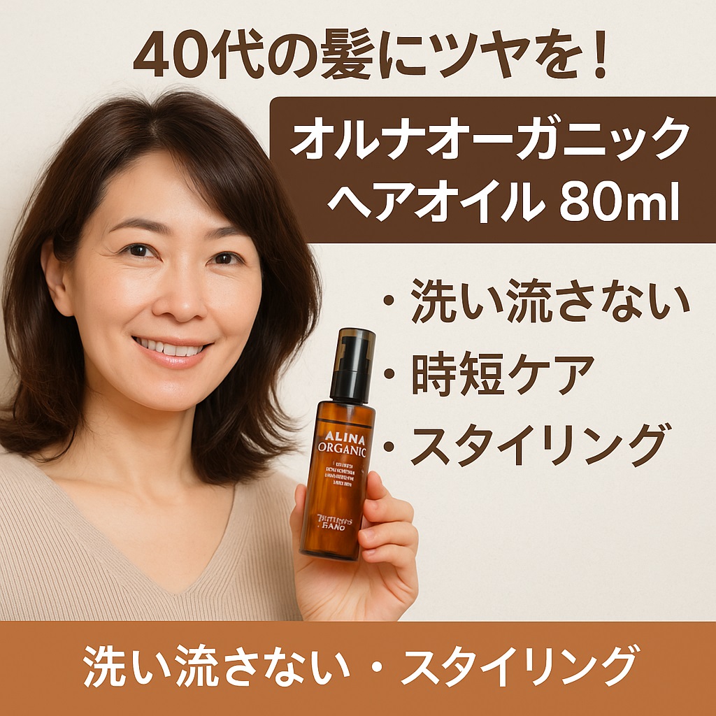 40代の髪にツヤを！オルナオーガニック ヘアオイル 80ml 徹底レビュー