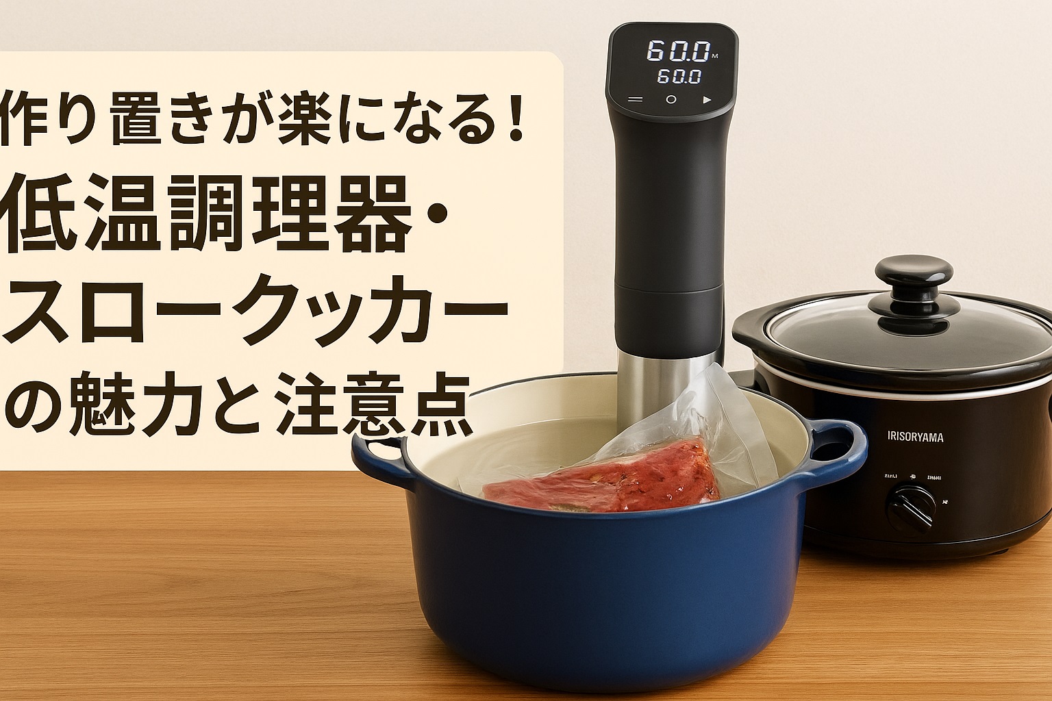 作り置きが楽になる！低温調理器 スロークッカーの魅力と注意点