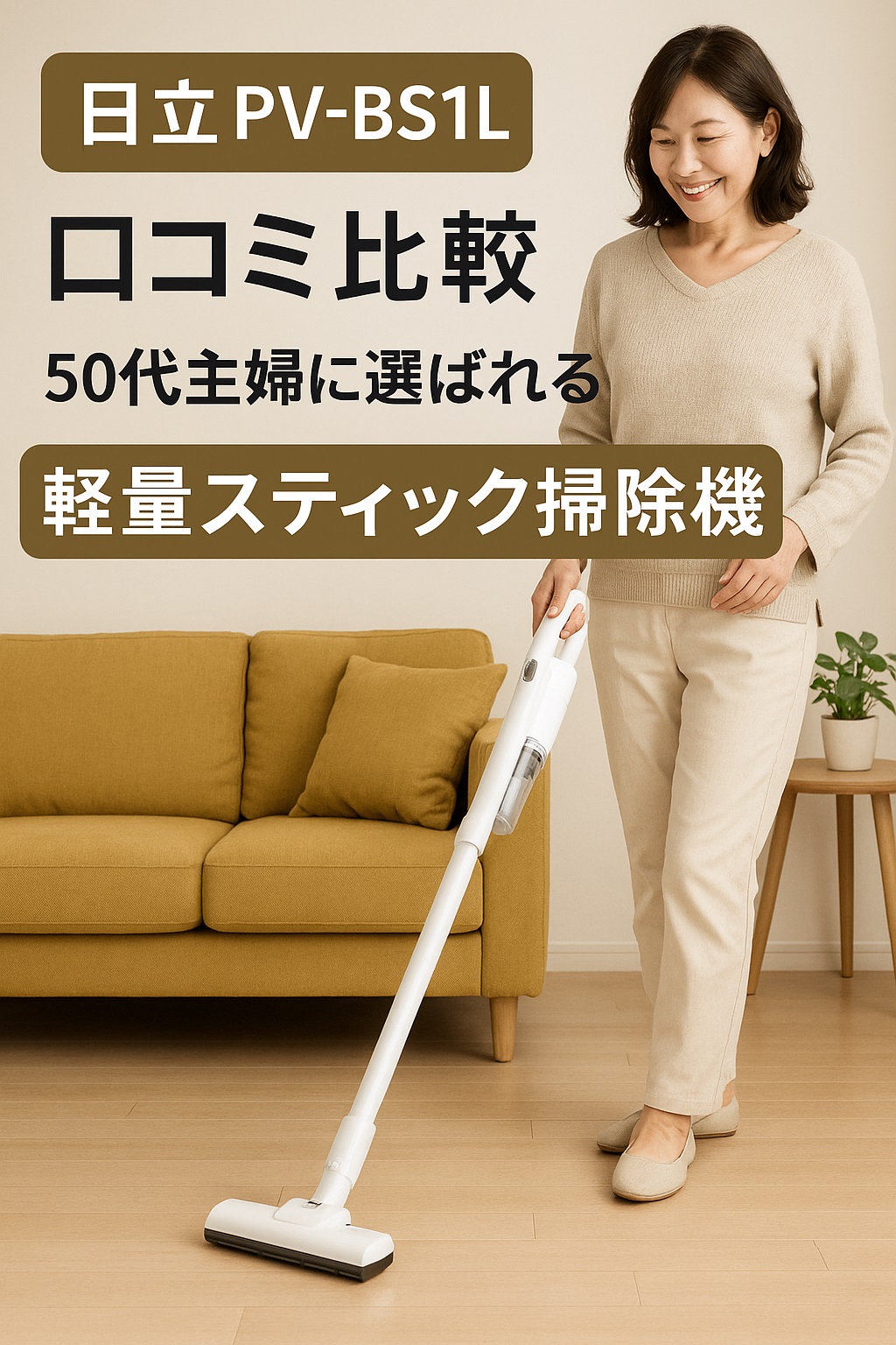 日立『PV-BS1L』口コミ比較｜50代主婦に選ばれる軽量スティック掃除機