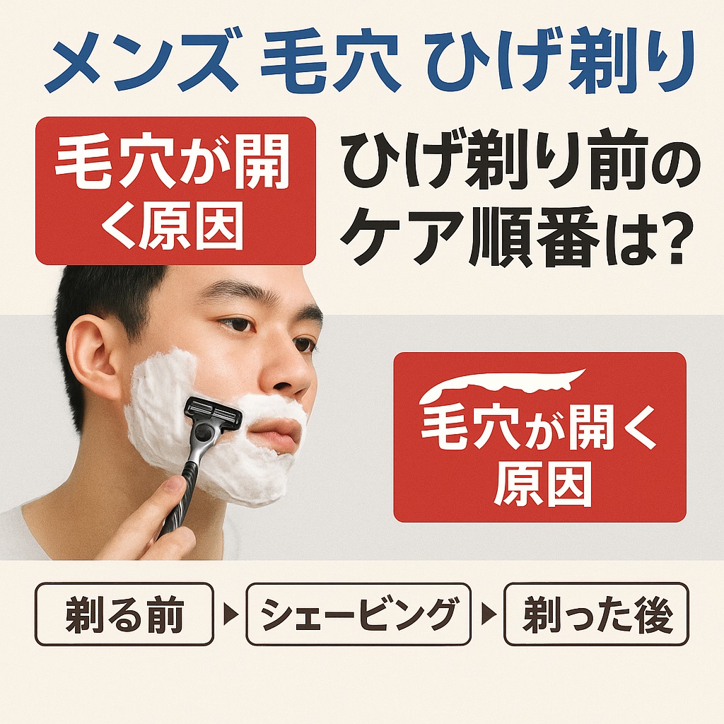 髭剃り後の毛穴が開く原因と、正しい「前後ケアの順番」を徹底解説！