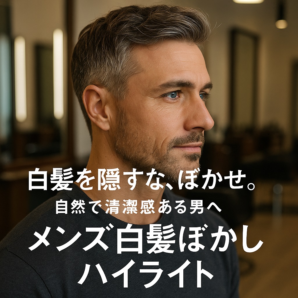 白髪ぼかし メンズ ハイライト｜黒染め卒業で自然に若見えする新常識